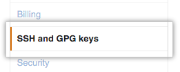 GitHubのSSH and GPG keys